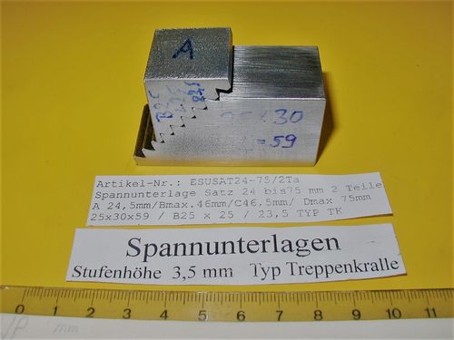 Spannunterlagen Treppen  Satz 24,5 -75 mm > M12