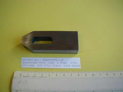 DIN 6314 Spanneisen flach Nute 11  L 80 mm in LG  4 Stück